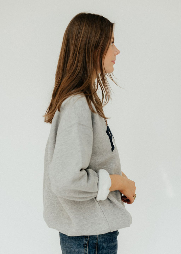 Anine Bing Tyler Paris Sweatshirt in Grey Side | Tula's Designer Boutique