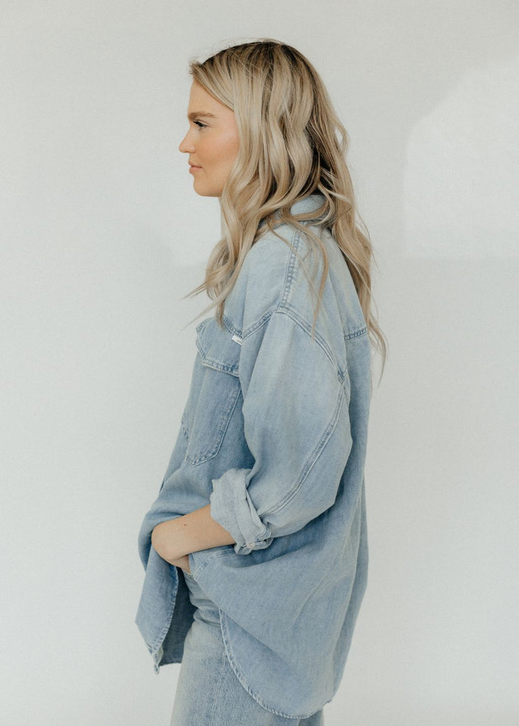 MOTHER The Lazy Sunday Denim Top Side 2 | Tula's Online Boutique