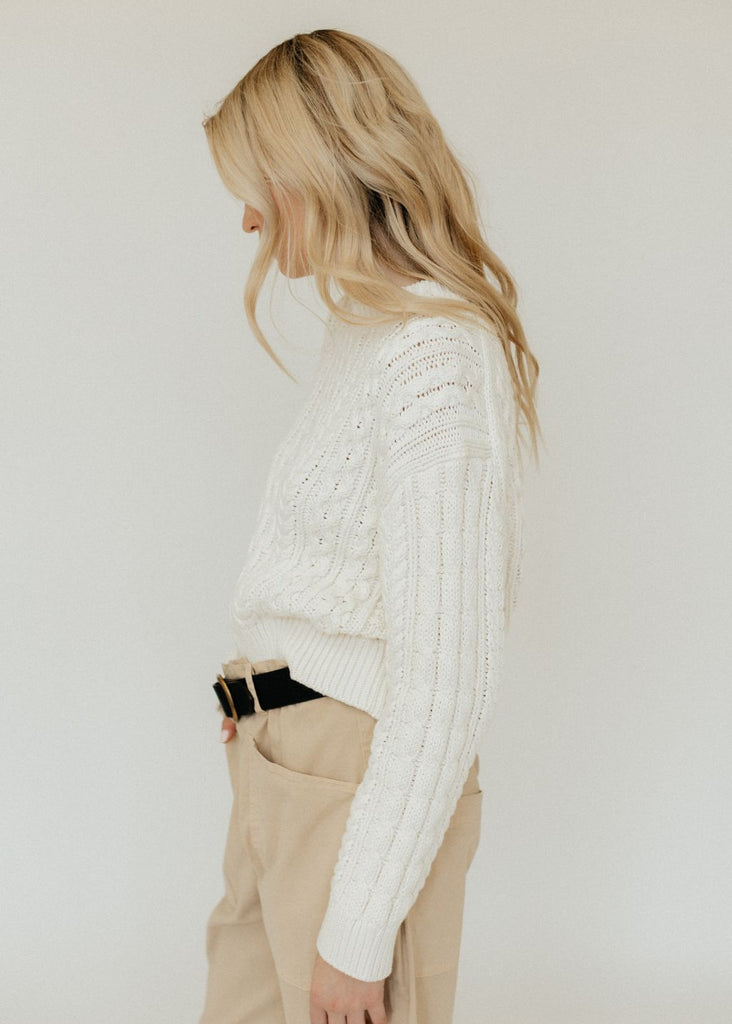 Nili Lotan Rory Sweater in Ivory Side | Tula's Online Boutique