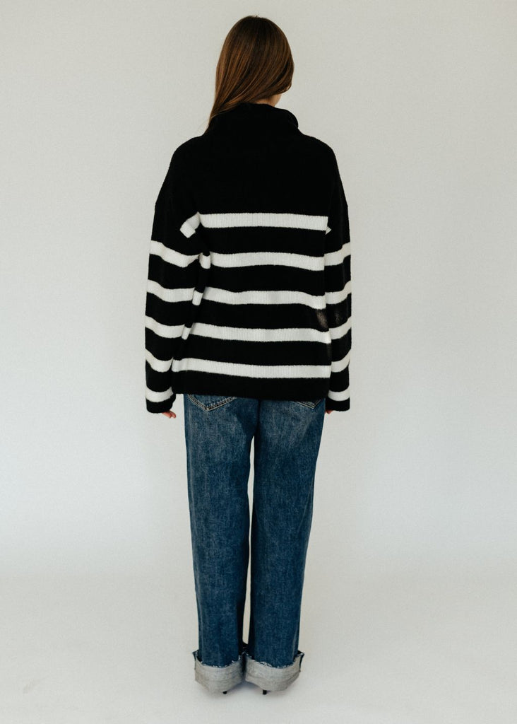 Velvet Encino Sweater in Black/Milk Back | Tula's Online Boutique