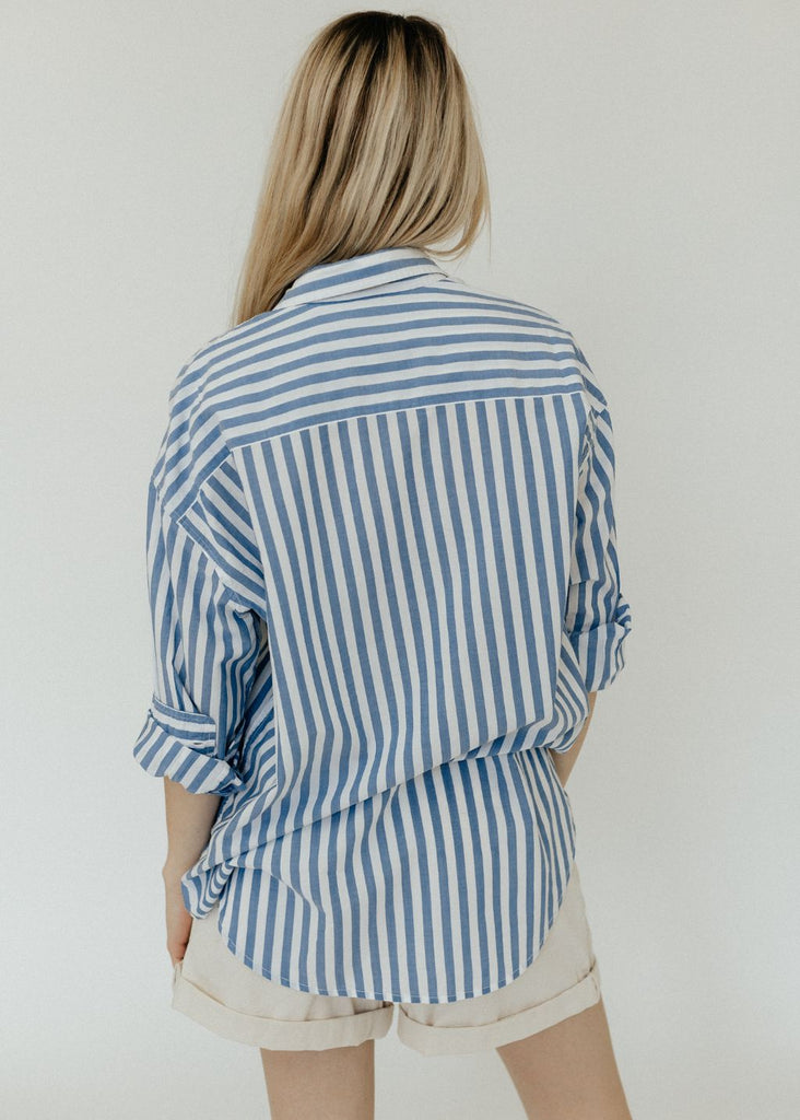 Denimist Button Front Shirt in Wide Stripe | Tula's Online Boutique