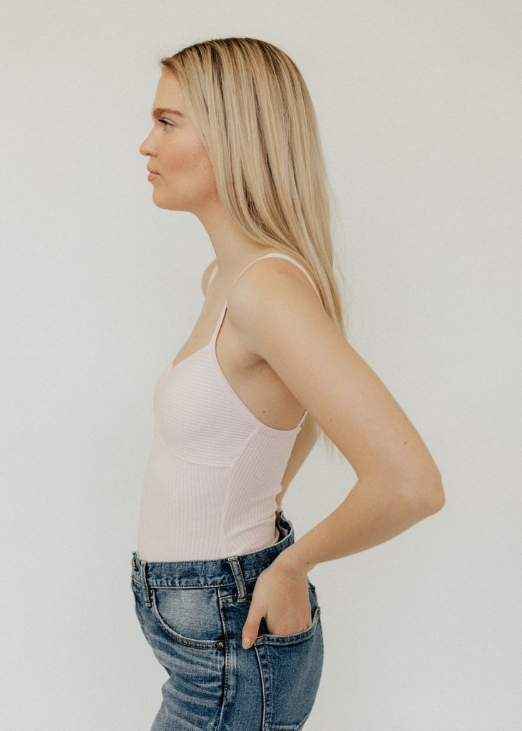 Xírena Romilly Bodysuit in Powder Pink Side View | Tula's Online Boutique