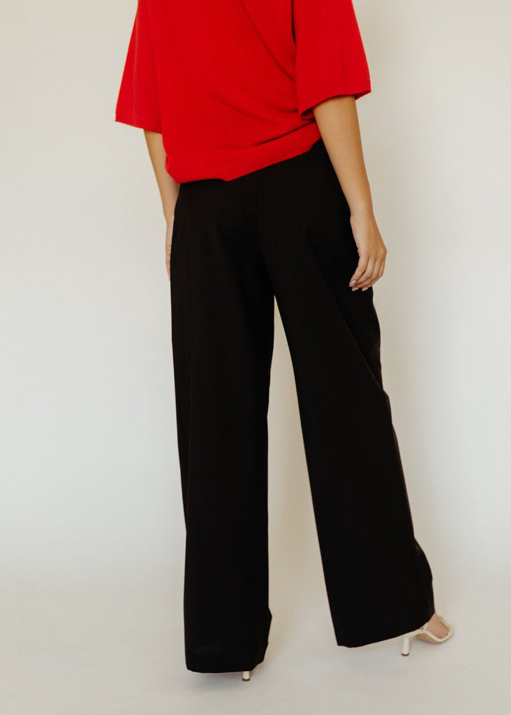 Tibi Tropical Wool Stella Pant in Dark Brown Back | Tula's Online Boutique