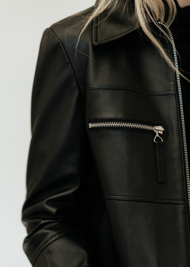 Proenza Schouler Annabel Jacket in Black Leather Details | Tula's Online Boutique 