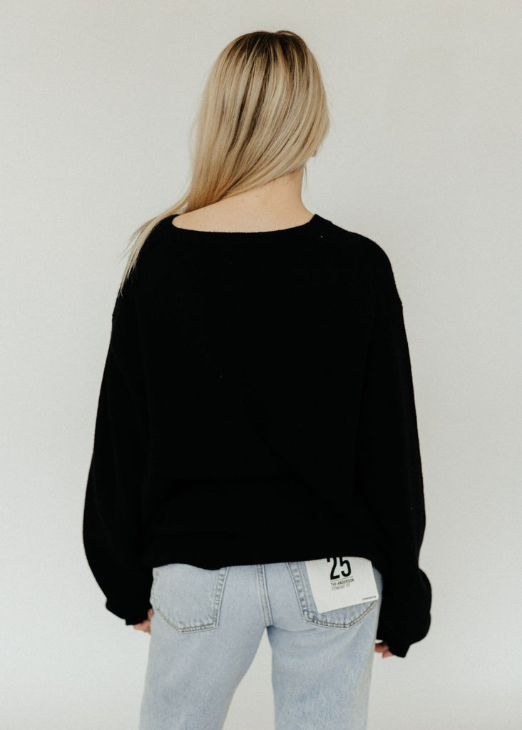 Éterne James Cashmere Sweater in Black Back | Tula's Online Boutique