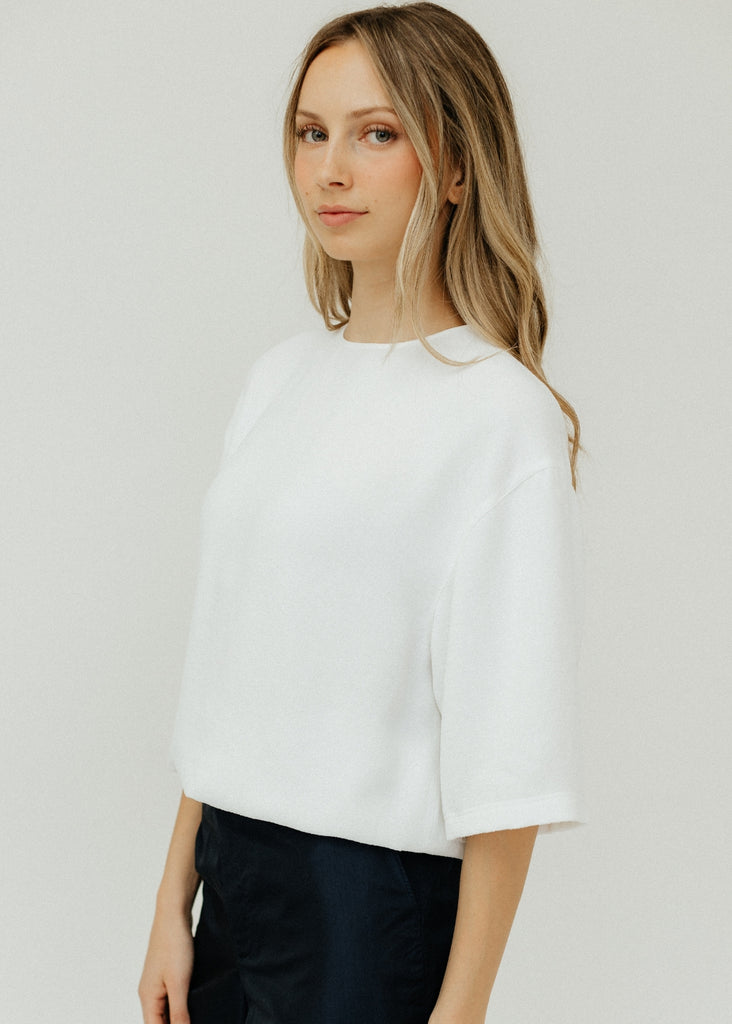 Tibi Pebble Sable Easy T in White | Tula's Online Boutique