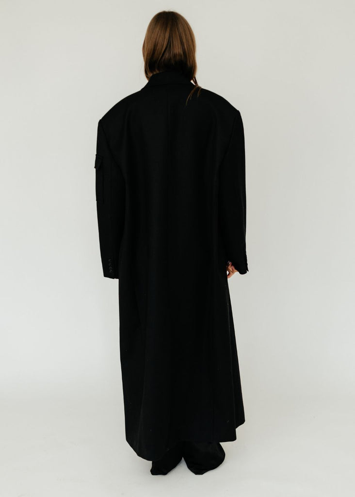 Tibi Luxe Tuxedo Maxi Coat Back | Tula's Online Boutique