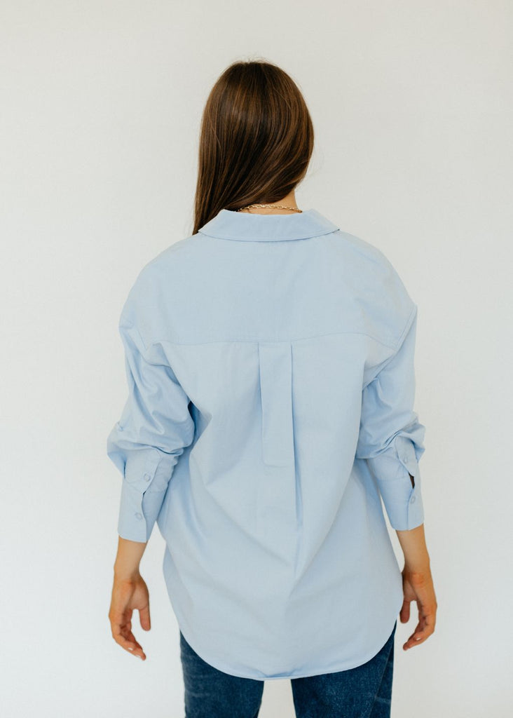 Anine Bing Mika Shirt in Blue Back | Tula Designer Boutique