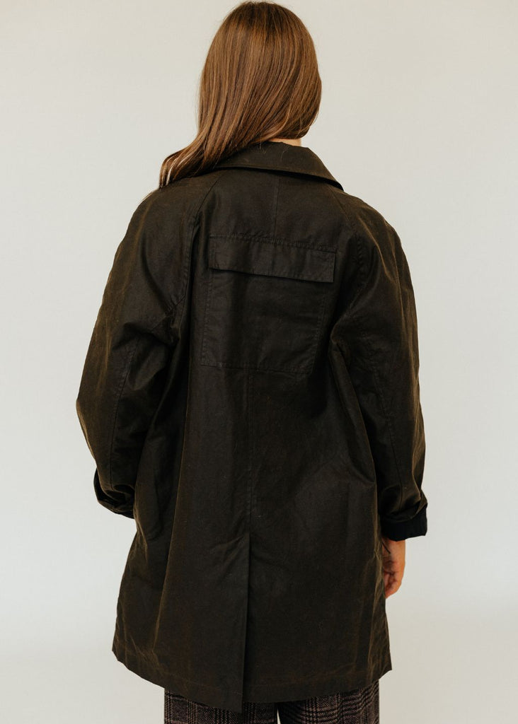 Tibi Waxed Cotton Carcoat Back | Tula's Online Boutique