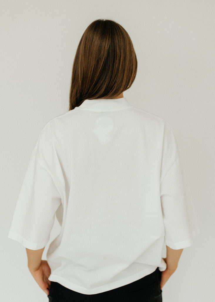 Anine Bing Palmer Tee in White Back | Tula's Designer Boutique