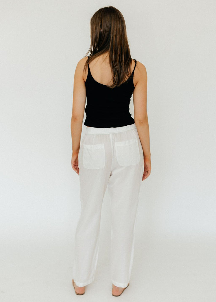 Raquel Allegra Fez Pant in Washed White Back View | Tula's Online Boutique