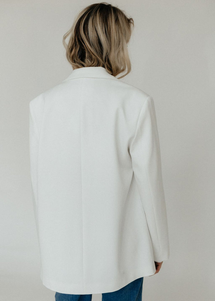Velvet Fairfax Blazer in Ivory Back  | Tula's Online Boutique
