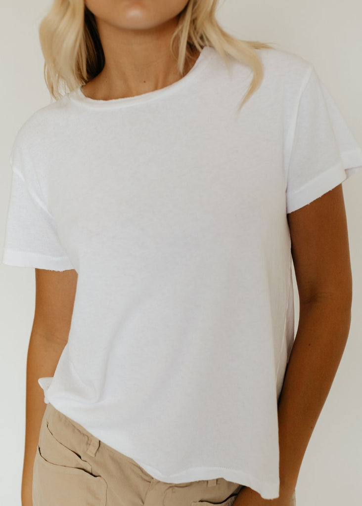 Nili Lotan Brady Tee in White Details | Tula's Online Boutique
