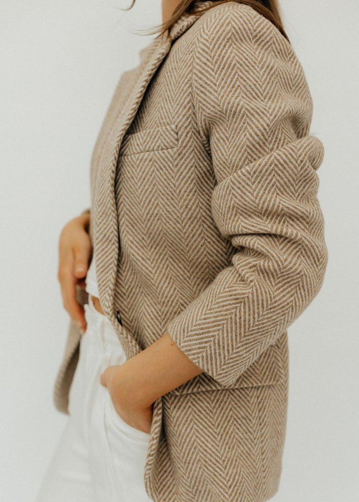 Isabel Marant Étoile Charlyne Blazer in Toffee Details | Tula's Online Boutique