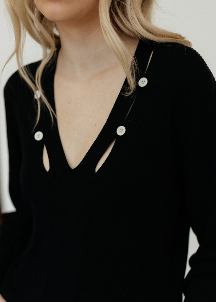 Proenza Schouler Elsie Sweater in Black Details | Tula's Online Boutique