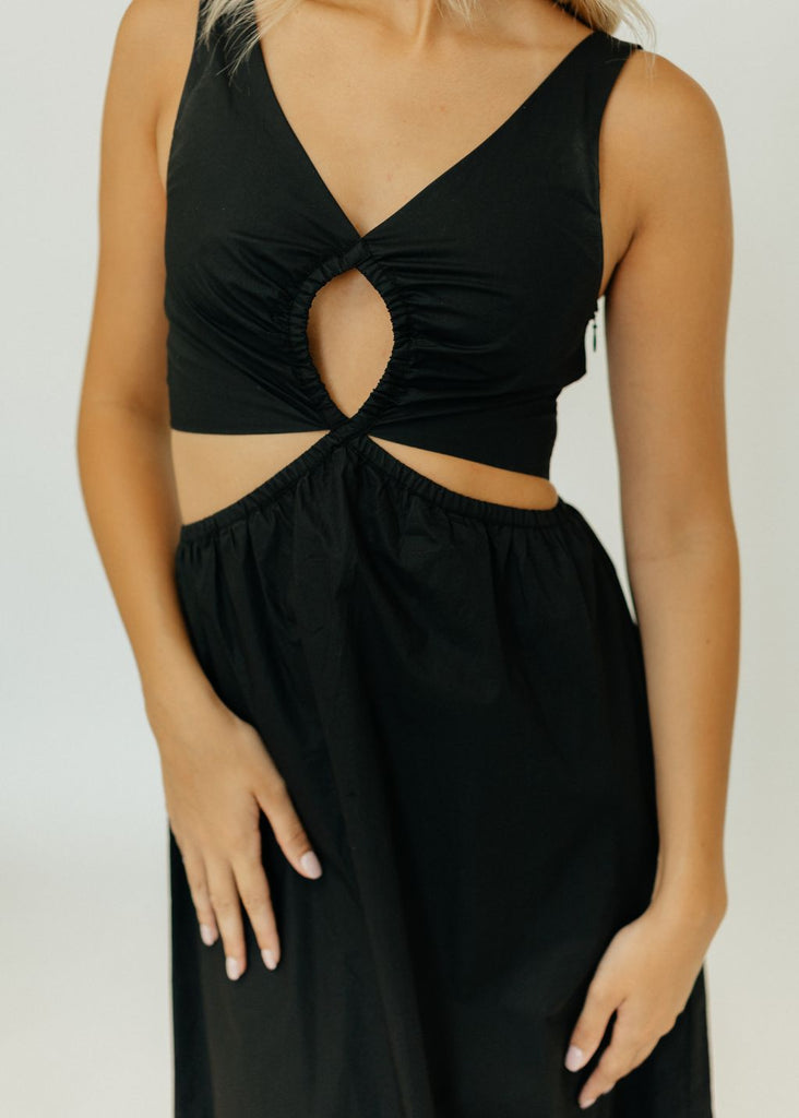 Anine Bing Dione Dress in Black Details Up Close | Tula Designer Boutique