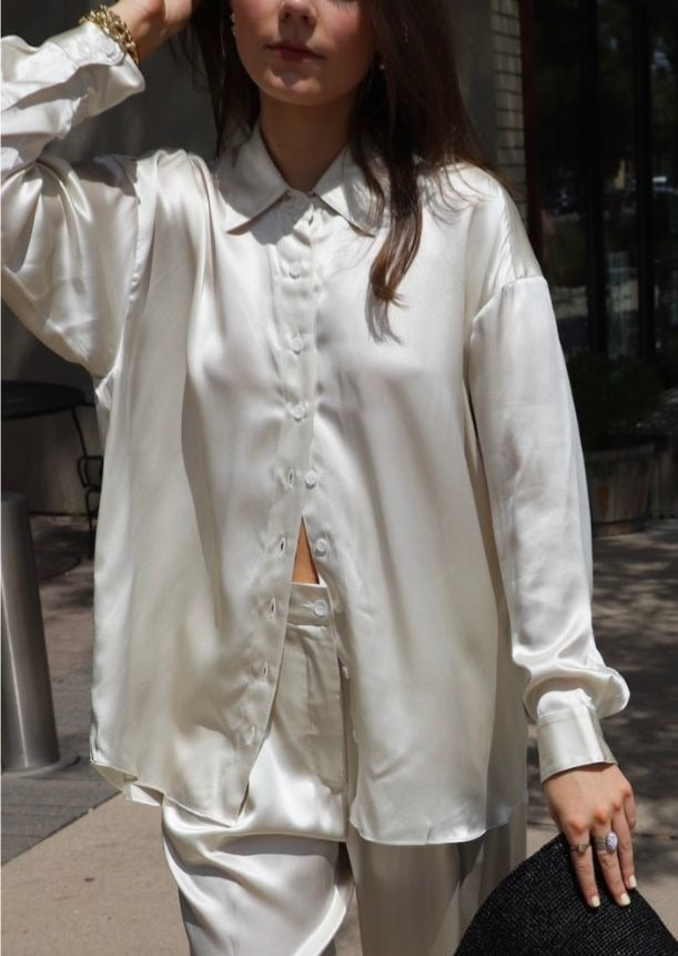 Sablyn Indiana Button Up Shirt in Gardenia Front | Tula Online Boutique