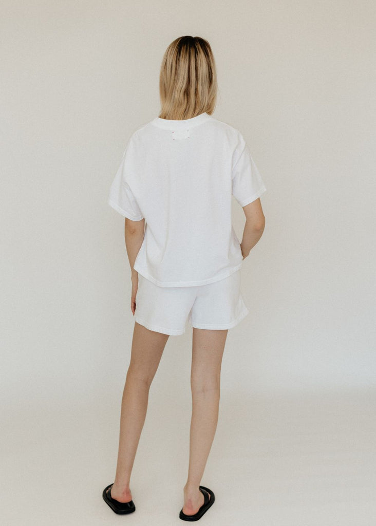 Xírena Shayne Sweatshort in White Back | Tula's Online Boutique