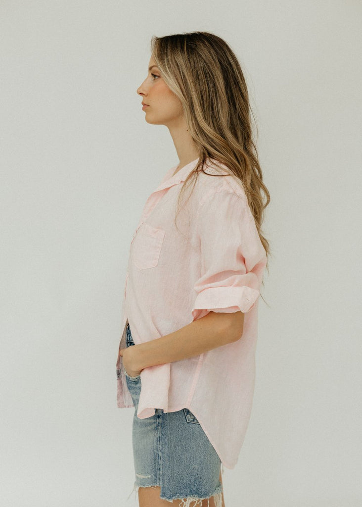 Frank & Eileen  Button Up in Light Pink Linen | Tula's Online Boutique