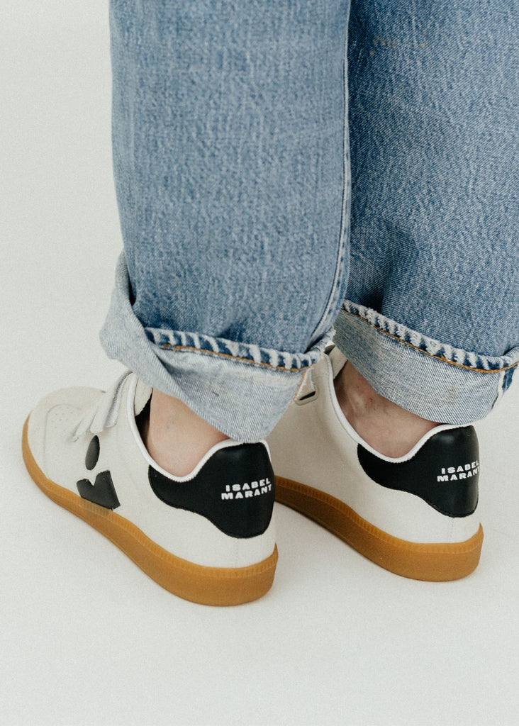 Isabel Marant Beth Leather Sneaker in Chalk/Black | Tula's Online Boutique