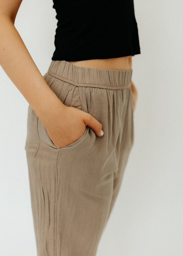 Raquel Allegra Fez Pant in Washed Khaki Pockets | Tula's Online Boutique