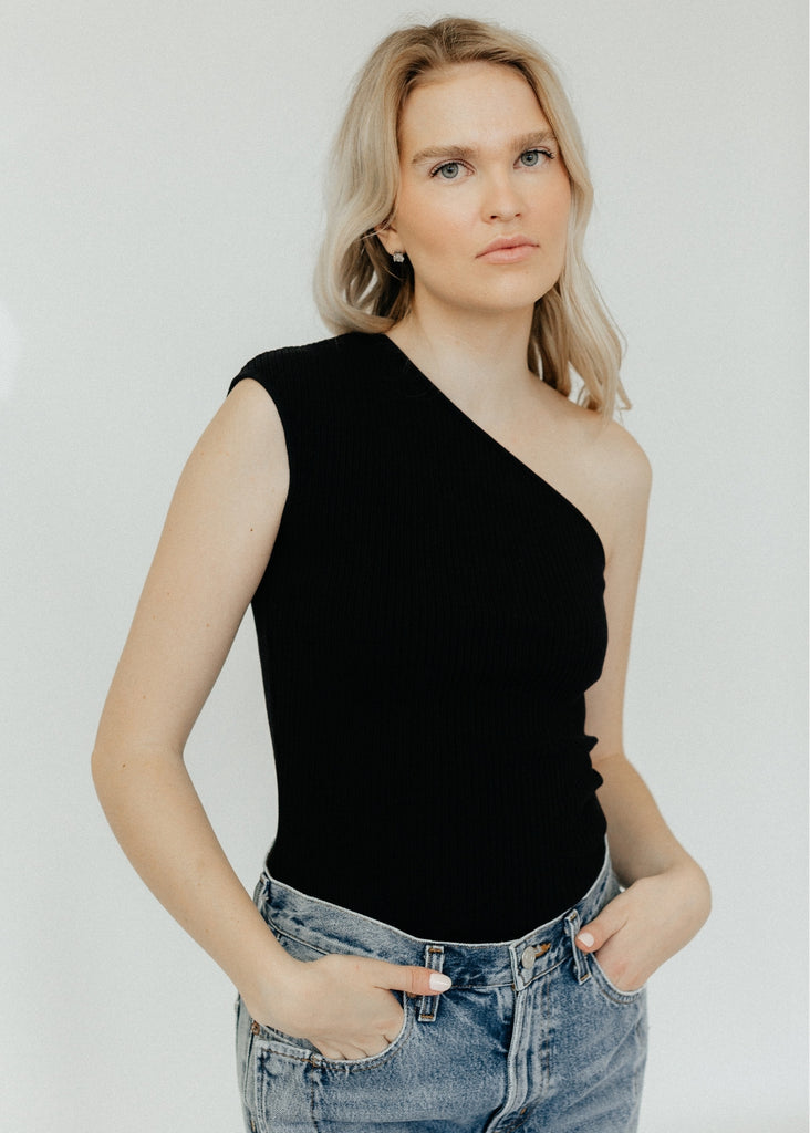 AGOLDE Nessa Tank in Black Front | Tula's Online Boutique