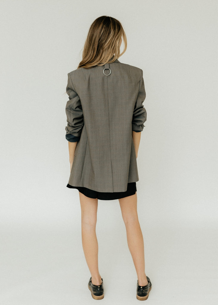 Tibi Grant Suiting DB Blazer in Grey Back | Tula's Online Boutique