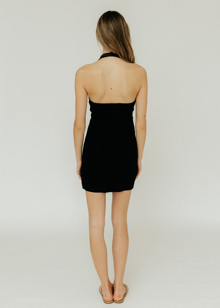 Éterne Halter Mini Dress in Black Back | Tula's Online Boutique