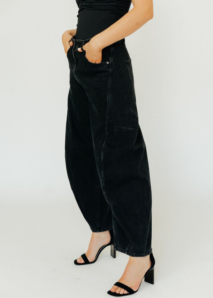 Tibi Black Denim Sid Jeans - Petite Side | Tula's Online Boutique