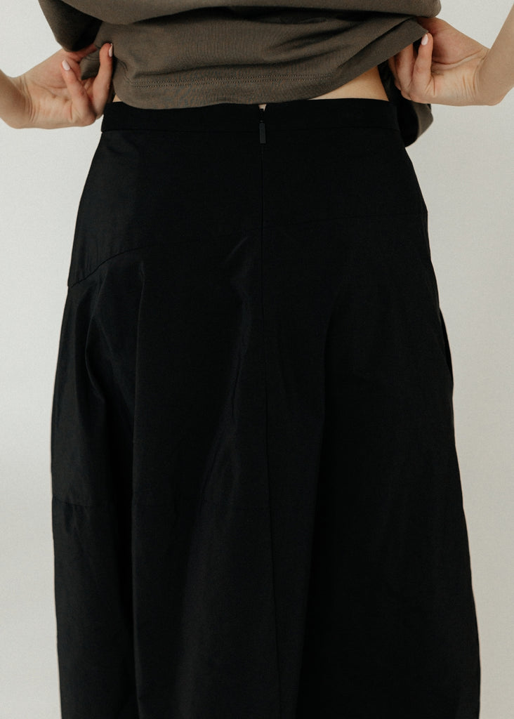 Tibi Nylon Asymmetrical Balloon Skirt in Black Back | Tula's Online Boutique