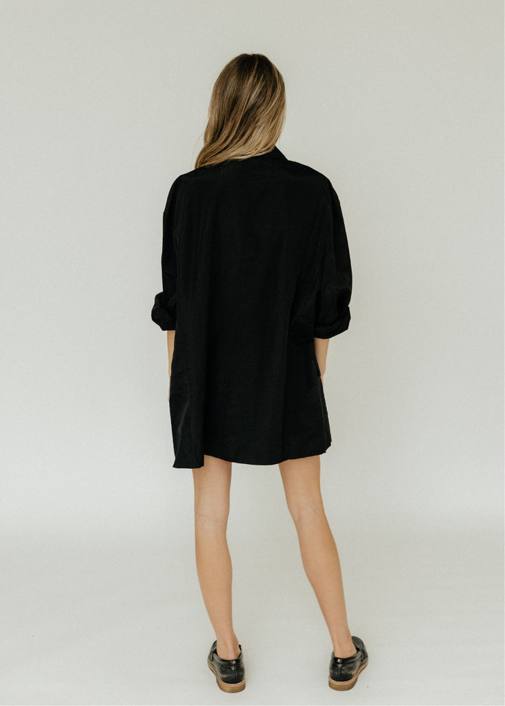 Tibi Silk Nylon Liam Blazer in Black Back | Tula's Online Boutique