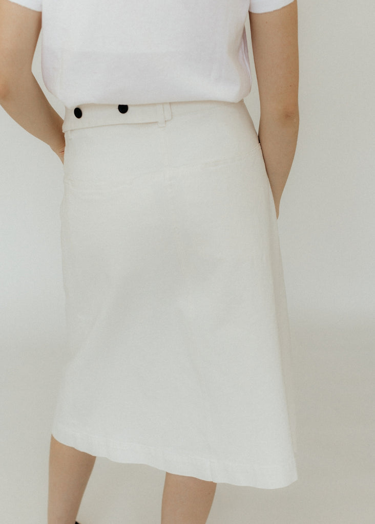 Proenza Schouler Iris Wrap Skirt in Ecru Stretch Twill Detail | Tula's Online Boutique