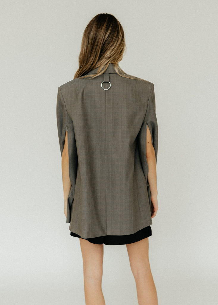 Tibi Grant Suiting DB Blazer in Grey Back Detail | Tula's Online Boutique