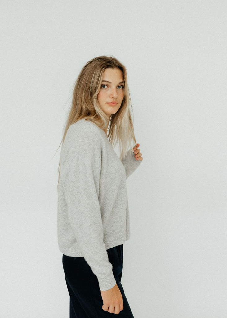 Elizabeth V-Neck Cashmere Sweater side 2 | Tula's Online Boutique