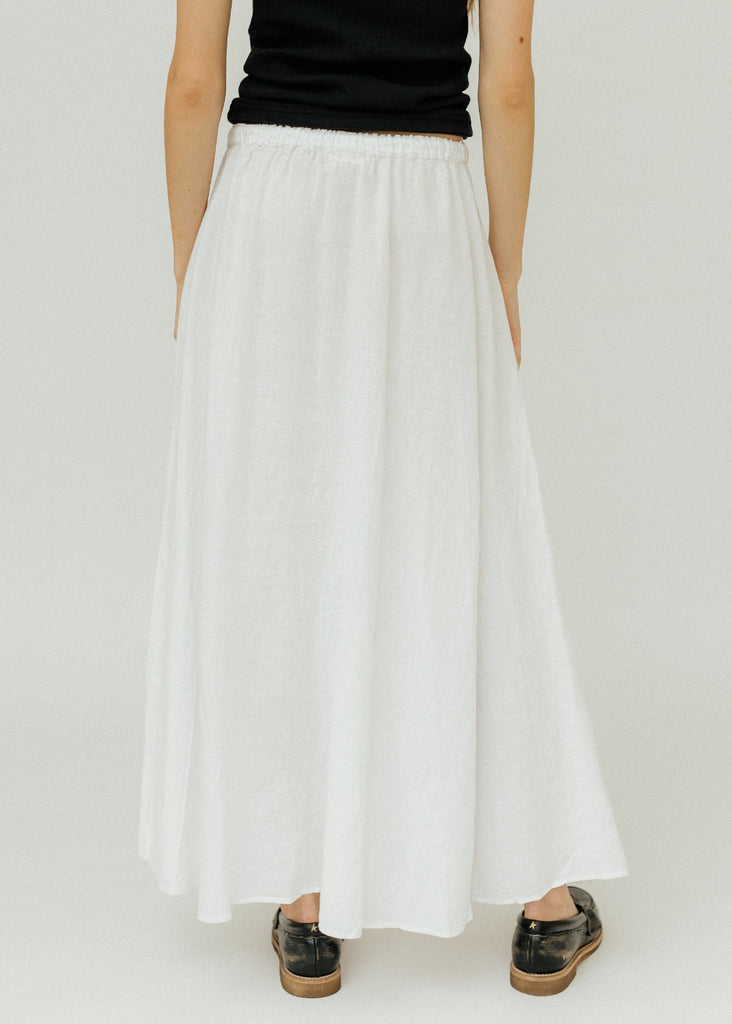 Velvet Bailey Linen Skirt in White Back Detail | Tula's Online Boutique