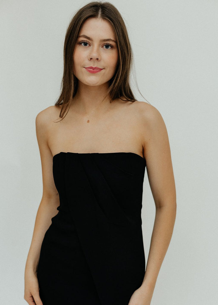 Anine Bing Halle Dress in Black Close up | Tula Designer Boutique