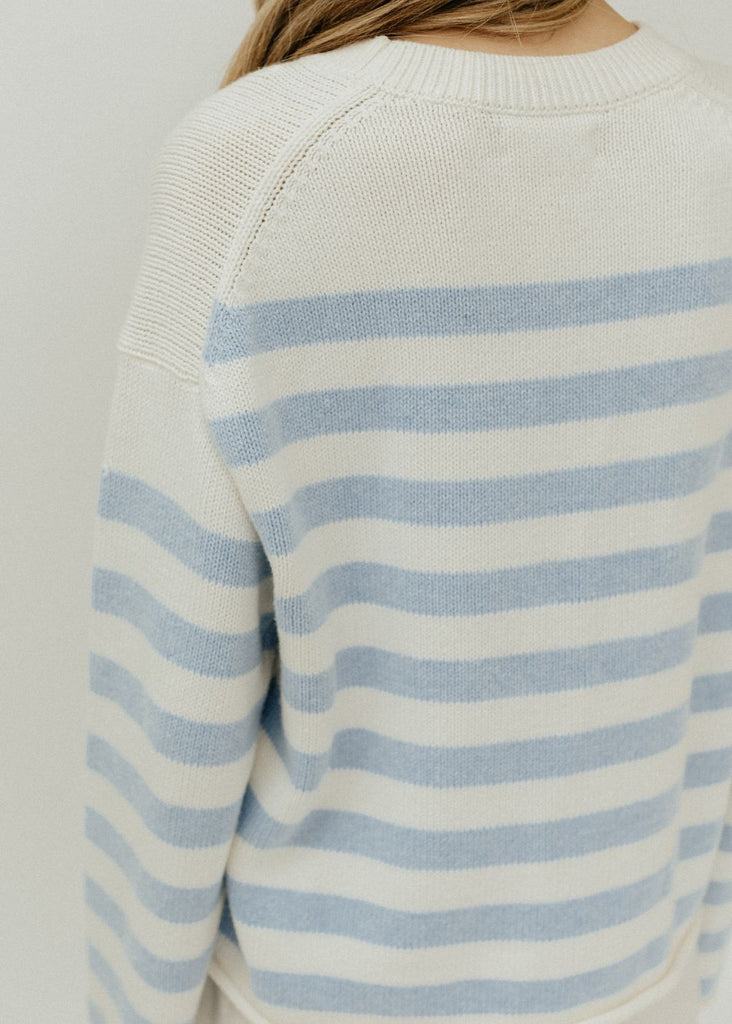 Velvet Lex Sweater in Milk/Blue Knit | Tula's Online Boutique