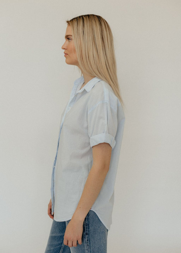 Xírena Channing Shirt in Skylight side 2 | Tula's Online Boutique