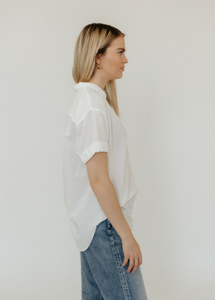 Xírena Channing Shirt in White side | Tula's Online Boutique