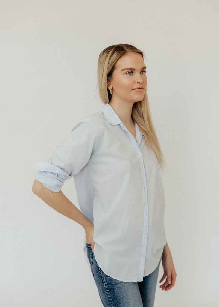 Xírena Beau Shirt in Skylight side 2 | Tula's Online Boutique