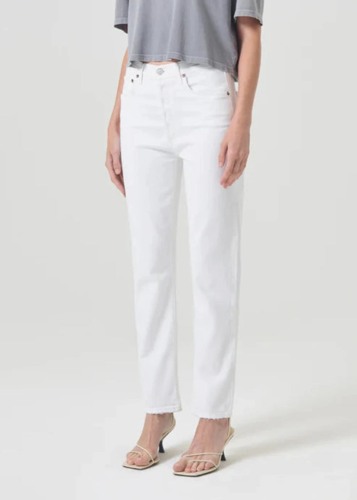AGOLDE Riley Long Jean in Sour Cream | Tula's Online Boutique