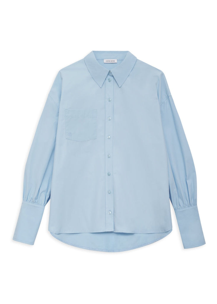 Anine Bing Maxine Shirt in Blue | Tula's Online Boutique