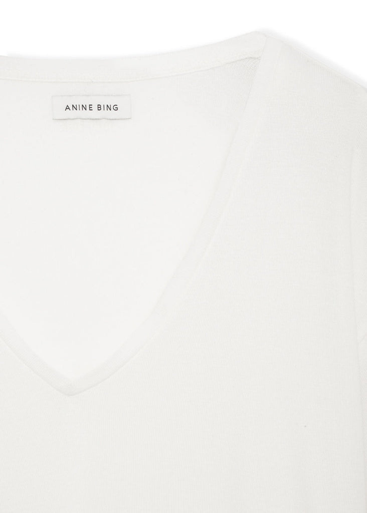 Anine Bing Vale Tee in White | Tula's Online Boutique