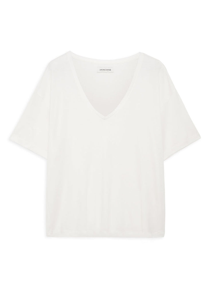 Anine Bing Vale Tee in White | Tula's Online Boutique