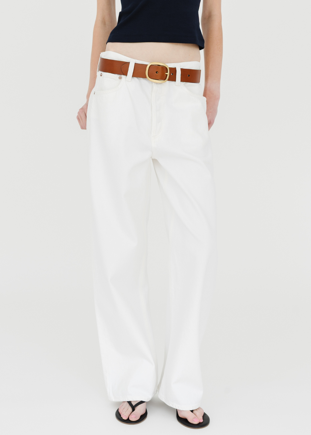 AGOLDE Low Slung Baggy Jean in Milkshake | Shop Tula