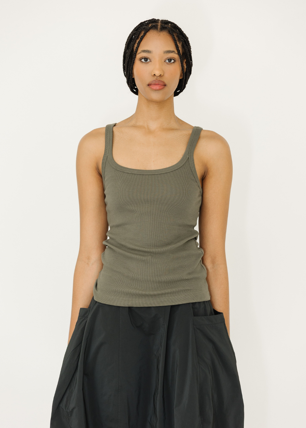 Alex Mill 365 Ribbed Tank in Army Olive | Shop Tula
