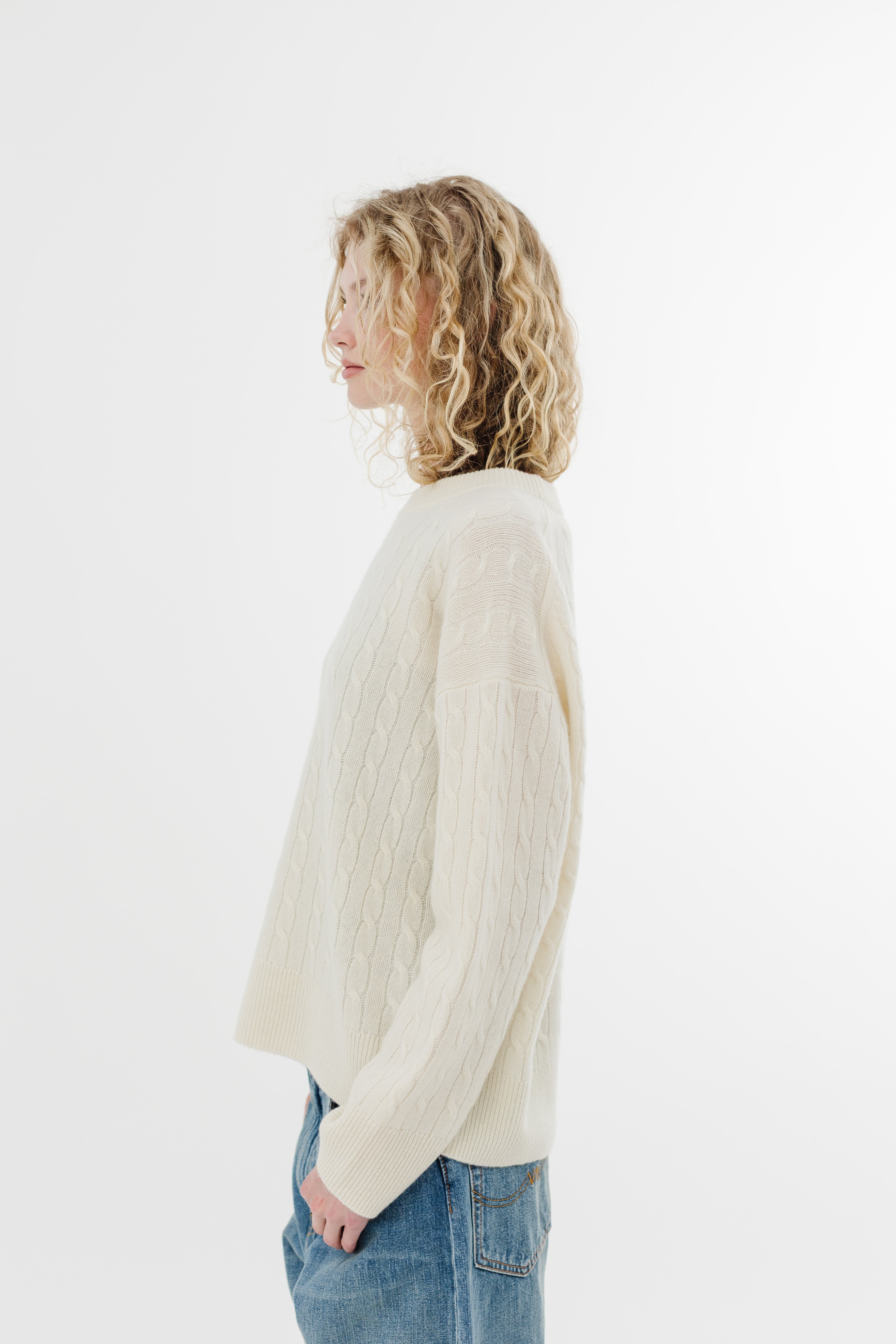 Alex Mill Cashmere Crewneck Cable Sweater | Shop Tula