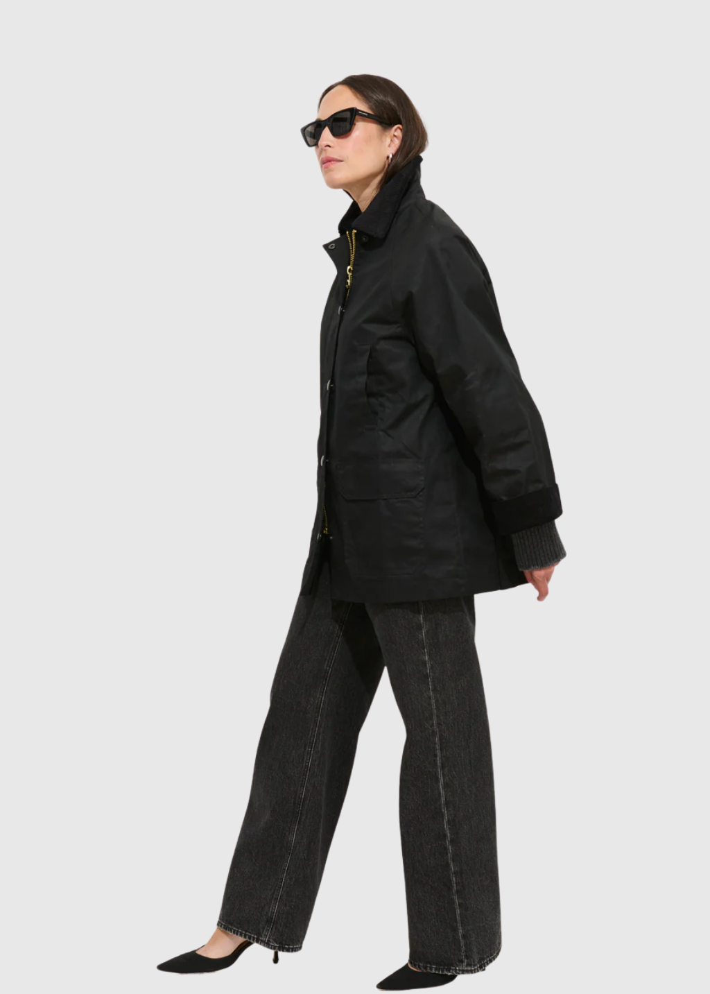 Alex Mill Chiltern Street Jacket in Waxed Cotton (Black)| Shop Tula
