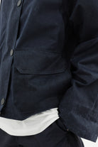 Alex Mill Cropped Chiltern Waxed Cotton Jacket in Navy | Shop Tula