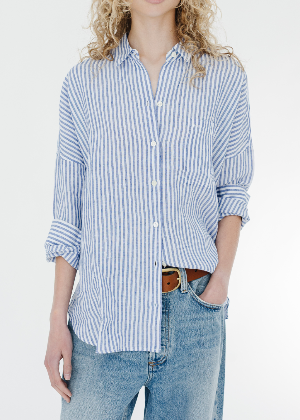 Alex Mill Jo Shirt in Ocean/Ivory Stripe | Shop Tula